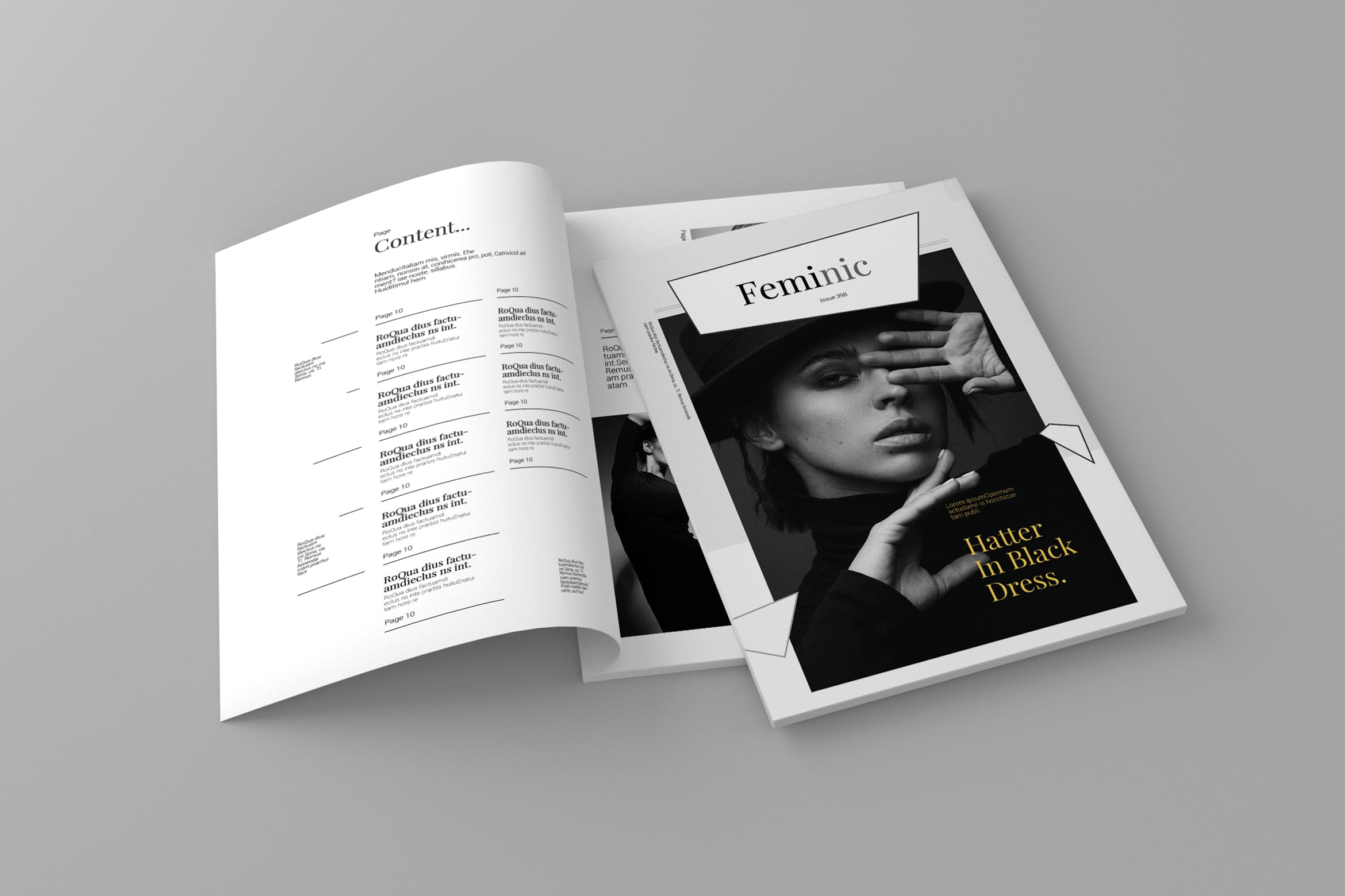 高端简约排版风格女性主题杂志设计模板 Feminic – Magazine Template插图
