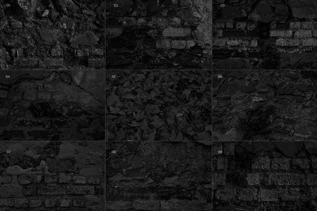 27+深黑石墙纹理背景照片素材 Dark Stone Wall Texture Backgrounds Stock Photo插图(3)