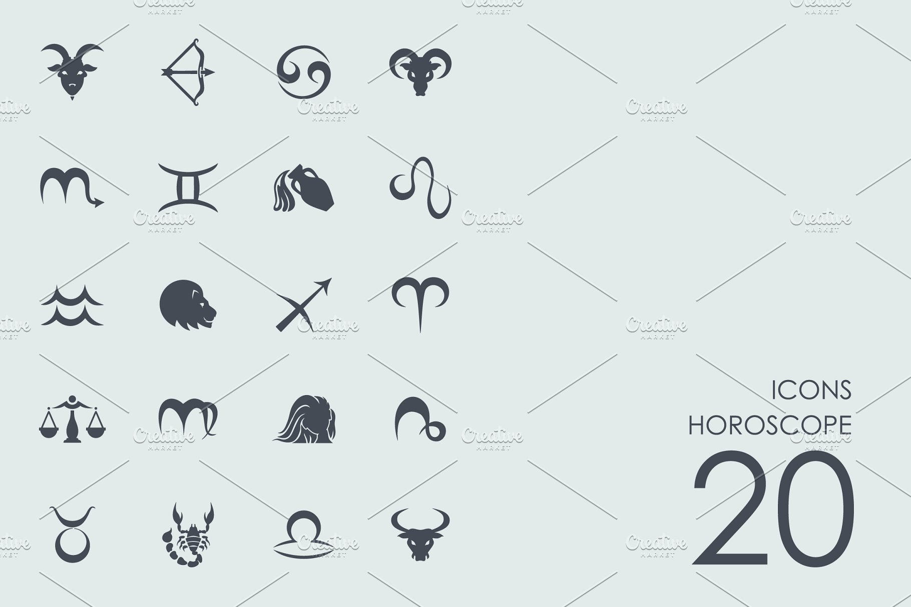 12星座主题图标集 Horoscope icons插图