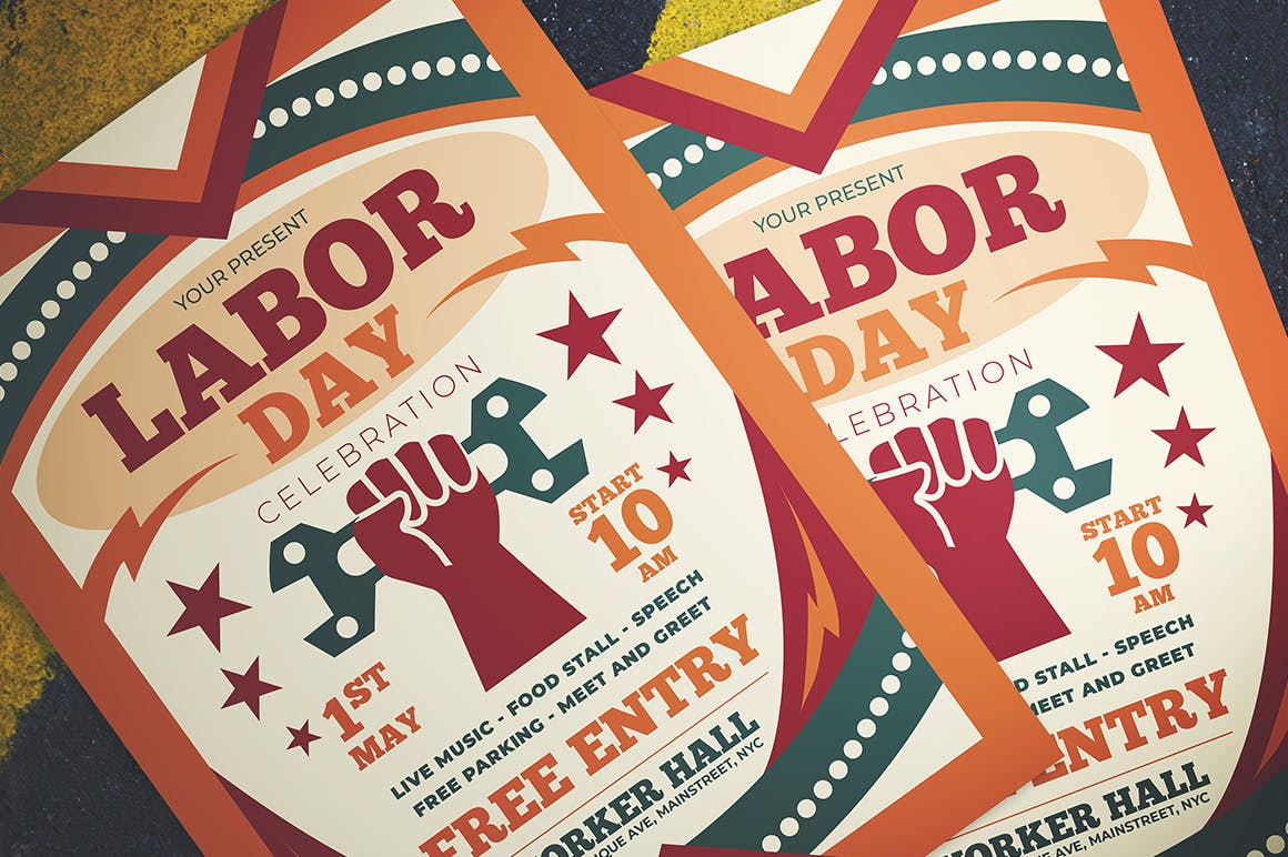 美国劳工节庆祝活动海报传单设计模板 Labor Day Celebration Flyer插图1 美国劳工节庆祝活动海报传单设计模板 Labor Day Celebration Flyer插图1