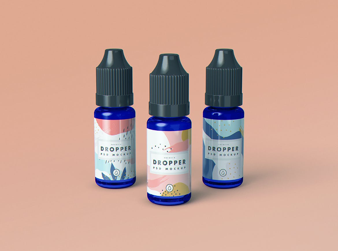 电子烟烟油滴管瓶外观设计样机模板 Vape Dropper Bottle MockUp插图(2)