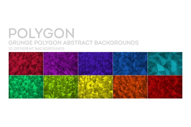 立体几何多边形抽象背景素材 Grunge Polygon Abstract Backgrounds插图4