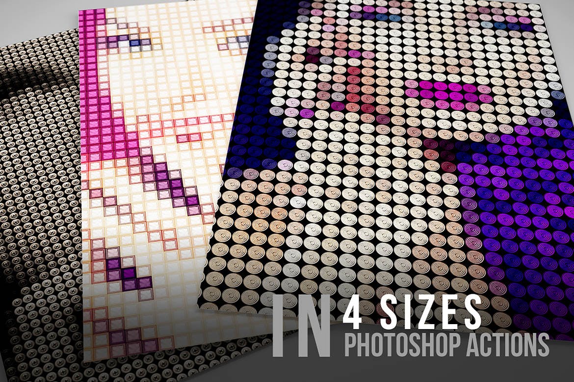 12个时尚个性几何马赛克图案ps动作 12 Geometric Photoshop Actions 02插图2
