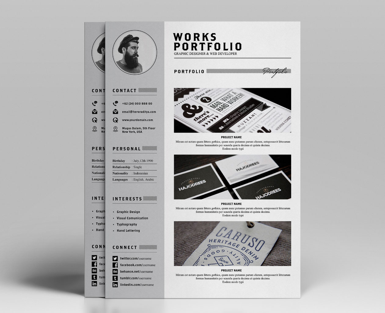 设计师简历及作品展示模板 Resume & Portfolio Template – YA插图(3)