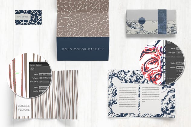 包装印刷品有机印花图案设计素材 Organic Patterns – 2 color palettes插图(3)