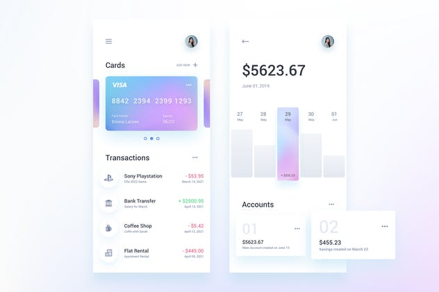 金融主题移动APP应用设计UI套件 Finance Mobile App Template UI Kit插图(1)