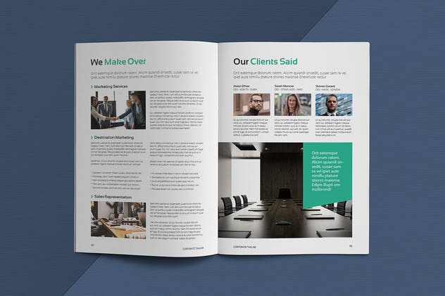 高端企业宣传画册设计INDD模板素材 Business Brochure Template插图5