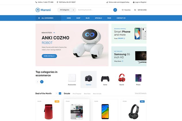 多用途电子商务网站设计UI套件 Maroni | Multipurpose Electronics eCommerce PSD Te插图(2)