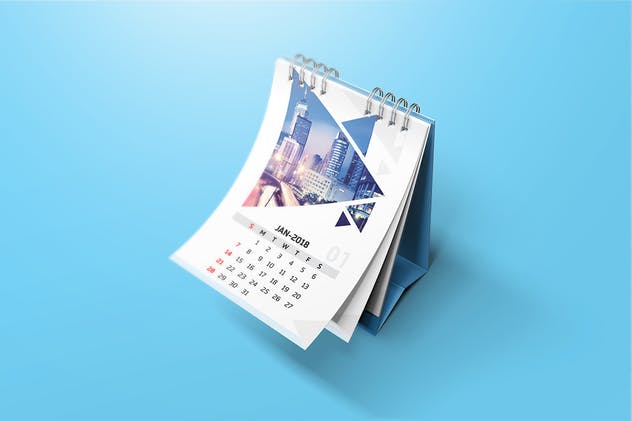 活页台历日历样机模板 Desk Calendar Mockups插图(4)