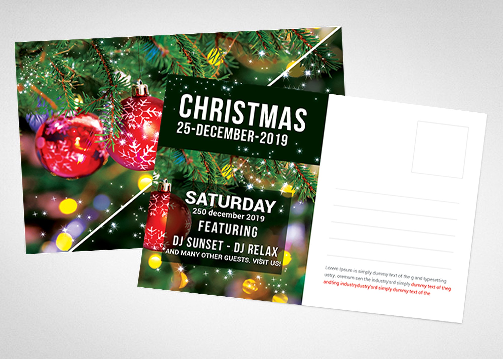 圣诞贺卡明信片模板设计 Christmas – Postcard Templates插图(1)