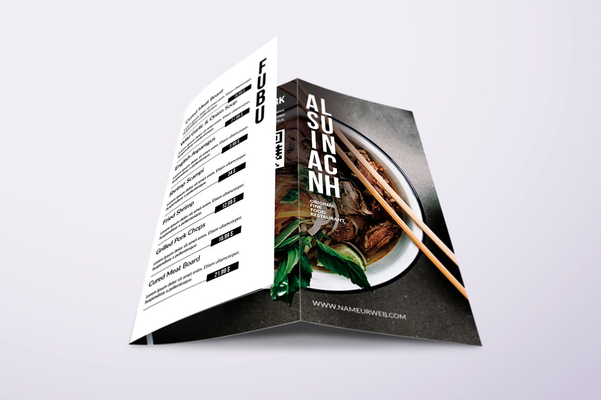 亚洲美食餐馆菜单设计模板合集 Asian Cuisine Elegant Food Menu Bundle插图10