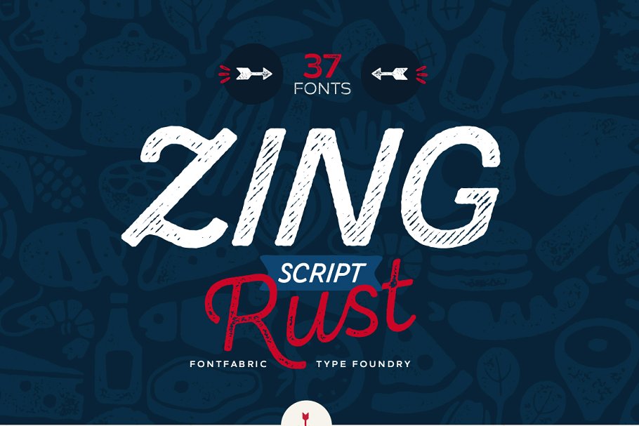 多样式风格英文字体家族 Zing Script Rust插图