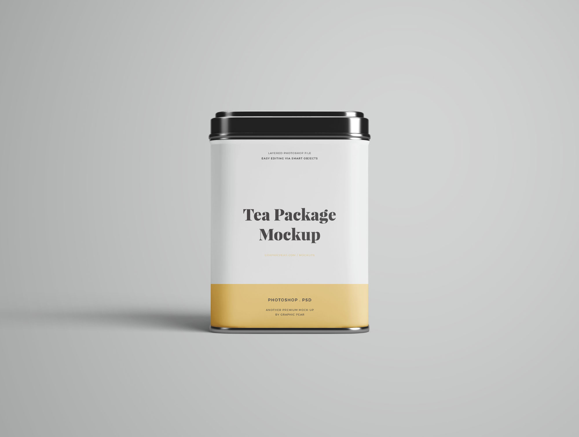 茶叶铁盒包装设计效果样机 Tea Package Mockup插图(2)