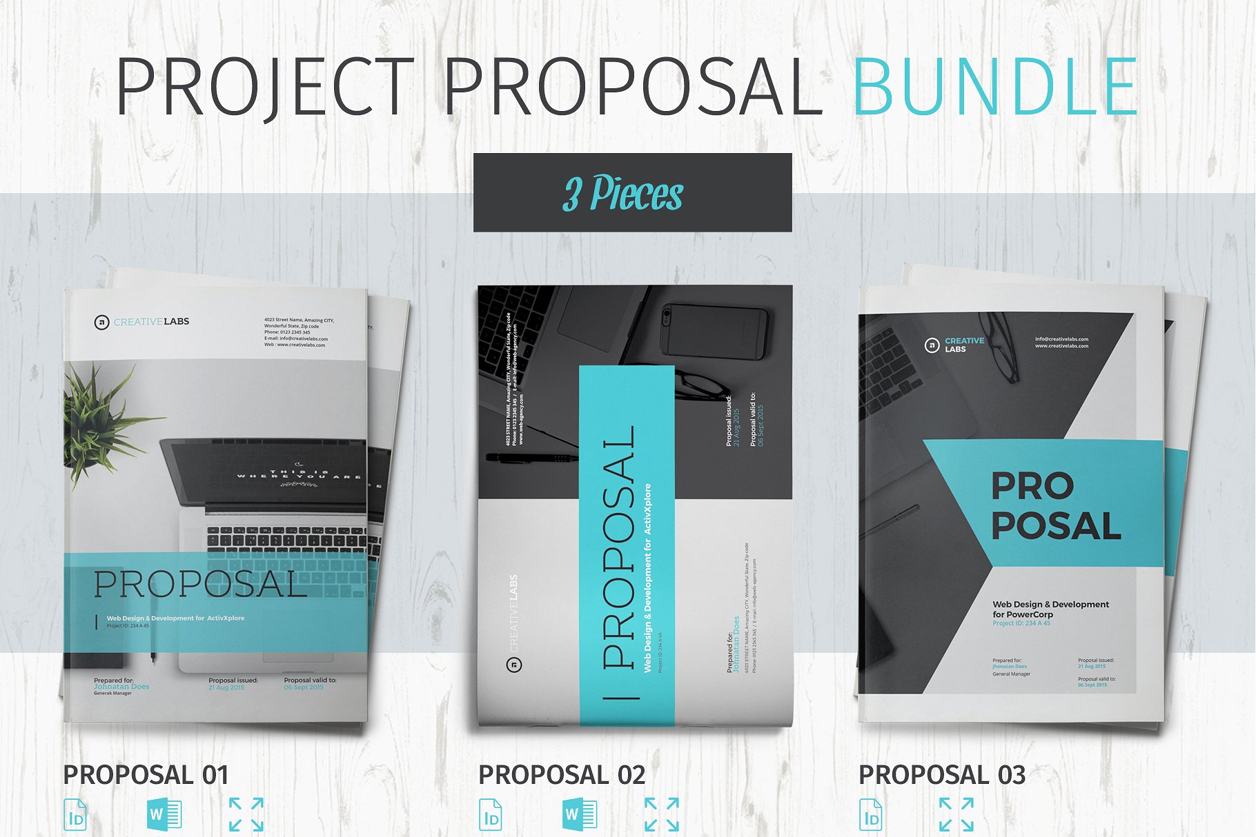 企业品牌宣传画册模板合集 Proposal Bundle插图