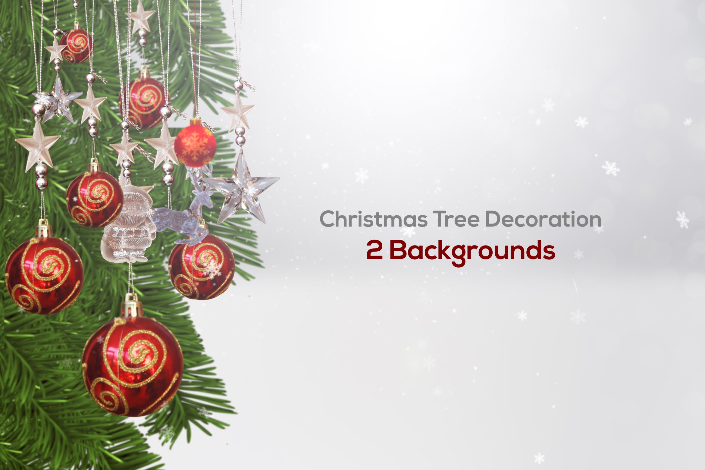 4K分辨率圣诞树装饰品背景图片素材 Christmas Tree Decorations插图