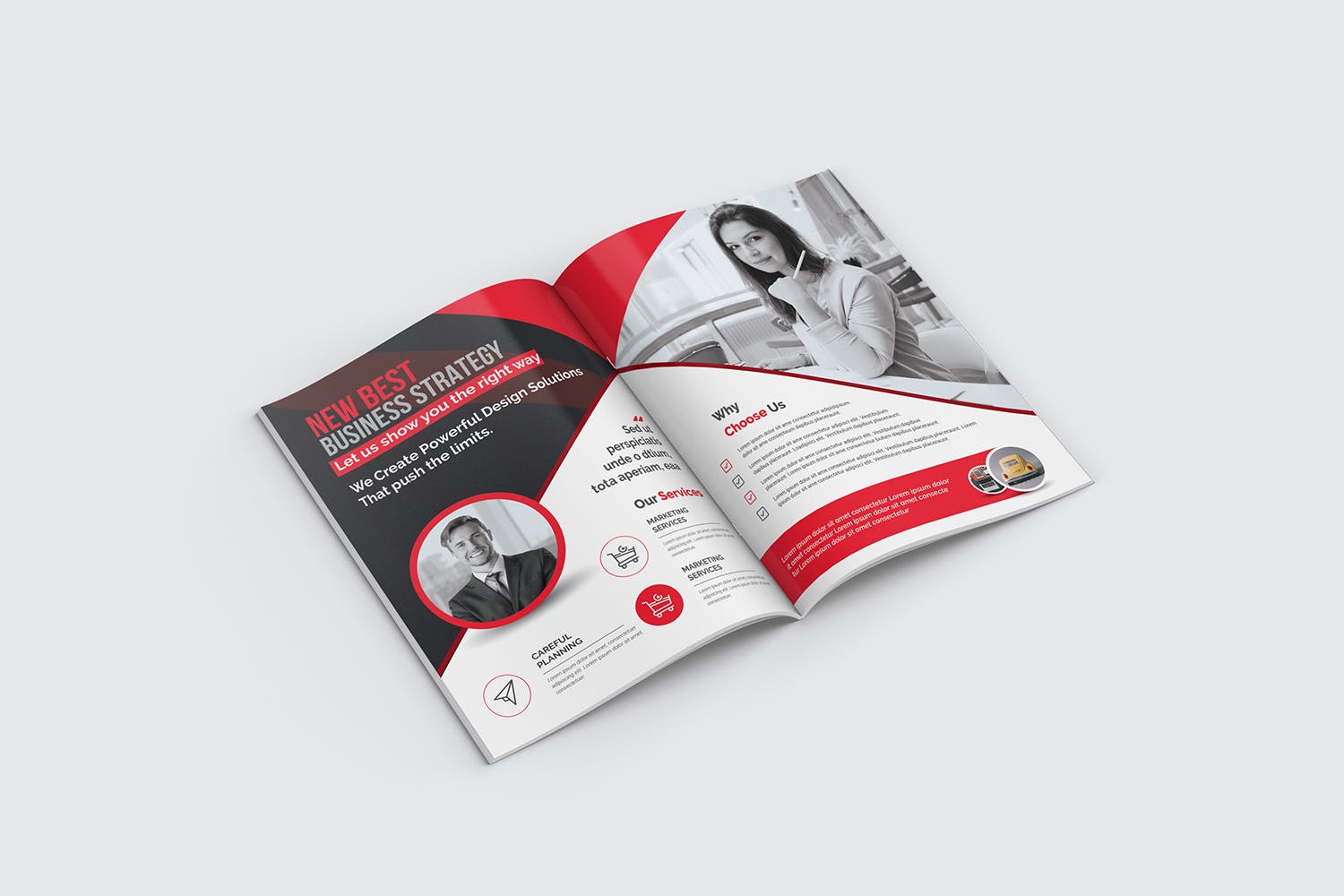 产品手册/企业简介画册设计模板 Bifold Brochure插图(6)