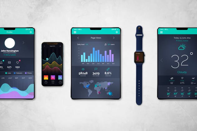 Apple移动设备样机套装 Apple Watch, iPhone X & iPad Mockup插图(2)