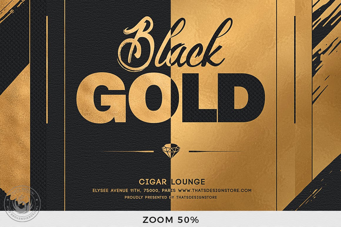 黑金配色奢华海报传单设计模板v15 Black and Gold Flyer Template V15插图(6)