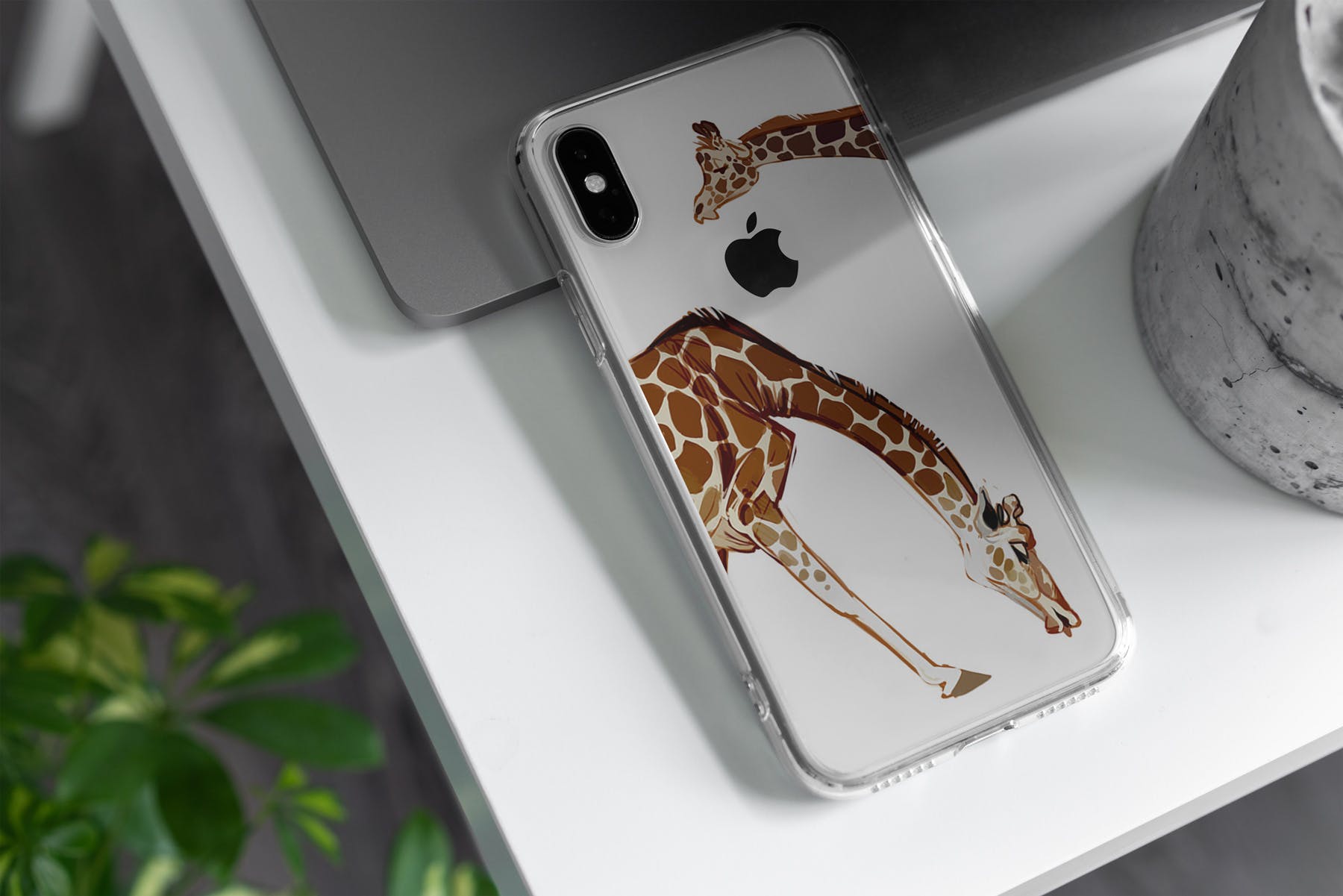 iPhone Xs透明手机壳外观设计效果图样机v2 iPhone Xs Clear Case Mock-Up vol.2插图(2)