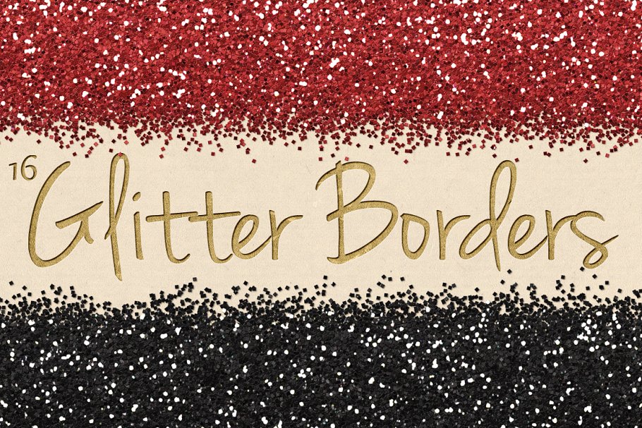 BingBing闪烁边界剪贴画 Digital Glitter Borders Clipart Pack插图(1)