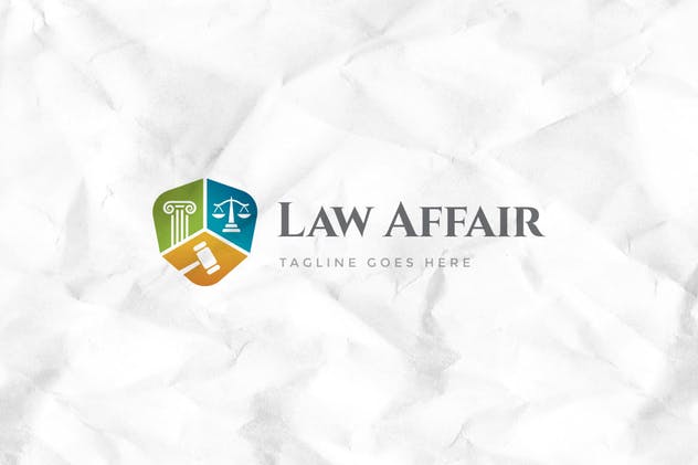 律师事务所法律顾问企业品牌Logo模板 Law Affair Logo Template插图(1)