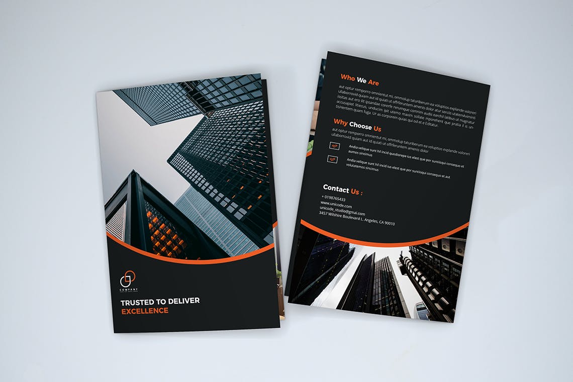 双折页业务/企业宣传传单设计模板 Bifold Business Brochure插图6