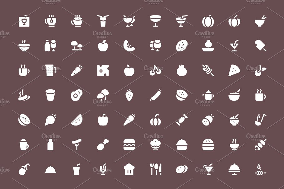 325+食物食品美食简餐矢量图标  325+ Food Vector Icons插图(3)