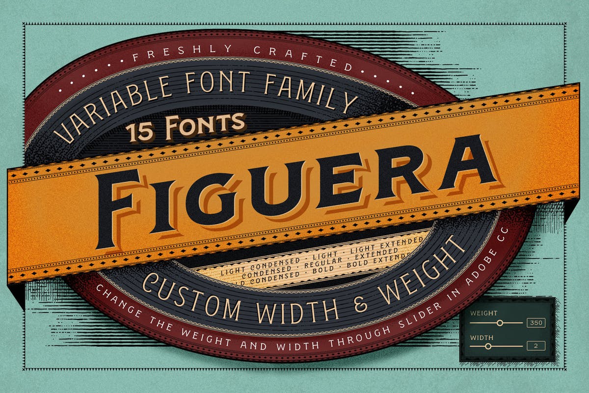 维多利亚时代复古风格衬线字体 Figuera Variable Fonts插图