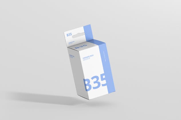 带挂钩的小矩形尺寸包装盒子样机 Box Mockup – Small Rectangle Size with Hanger插图(1)