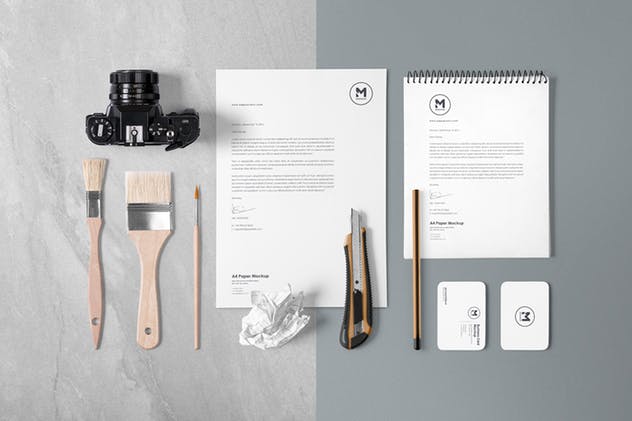 4组企业办公文具等距场景品牌样机套装 4 Stunning Stationery Mockups Set插图(3)