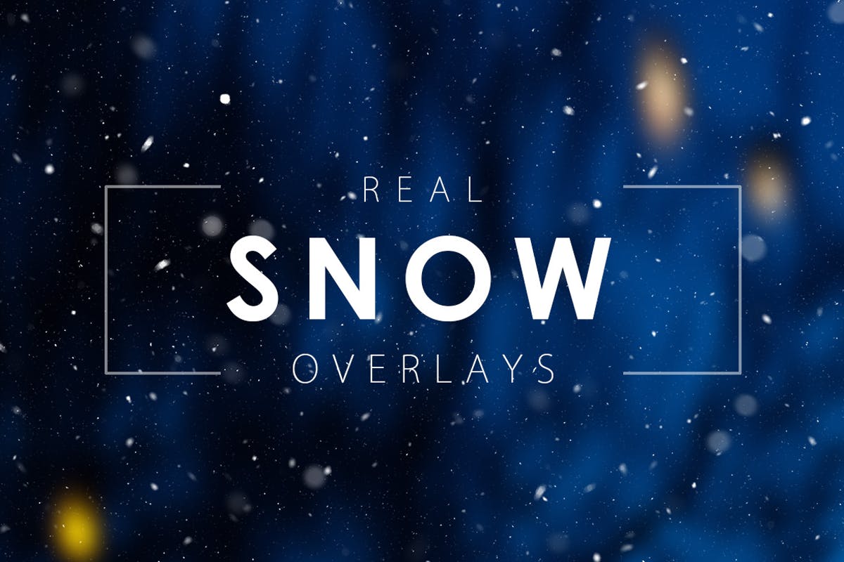 逼真雪花照片特效背景叠层 Real Snow Overlays插图