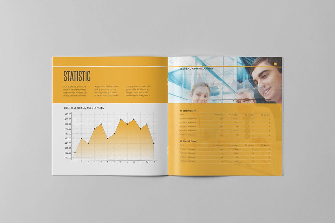 多用途商务公司方形企业画册设计模板 Multipurpose Business Square Brochure插图7