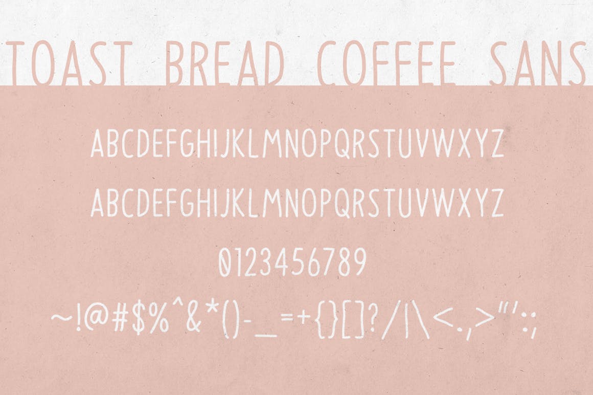创意装饰设计/无衬线字体/连笔书法钢笔字体三合一 Toast Bread Coffee Typeface插图5