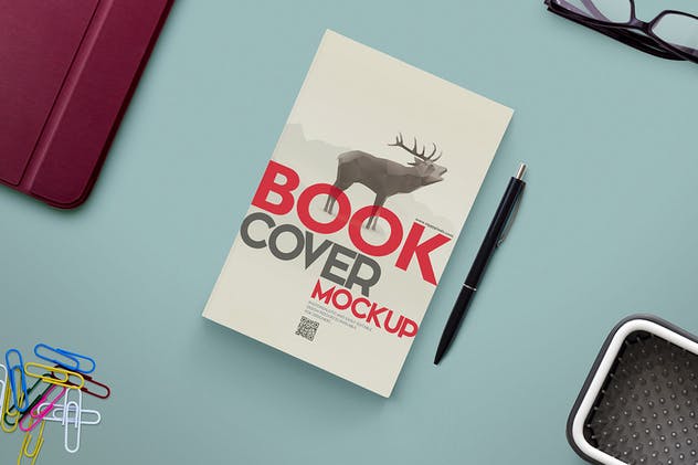 简装书籍封面样机设计模板 Book Mockups插图(3)