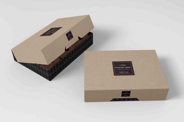 快餐盒糕点外带包装样机v1 Food Pastry Boxes Vol.1: Packaging Mockups插图6