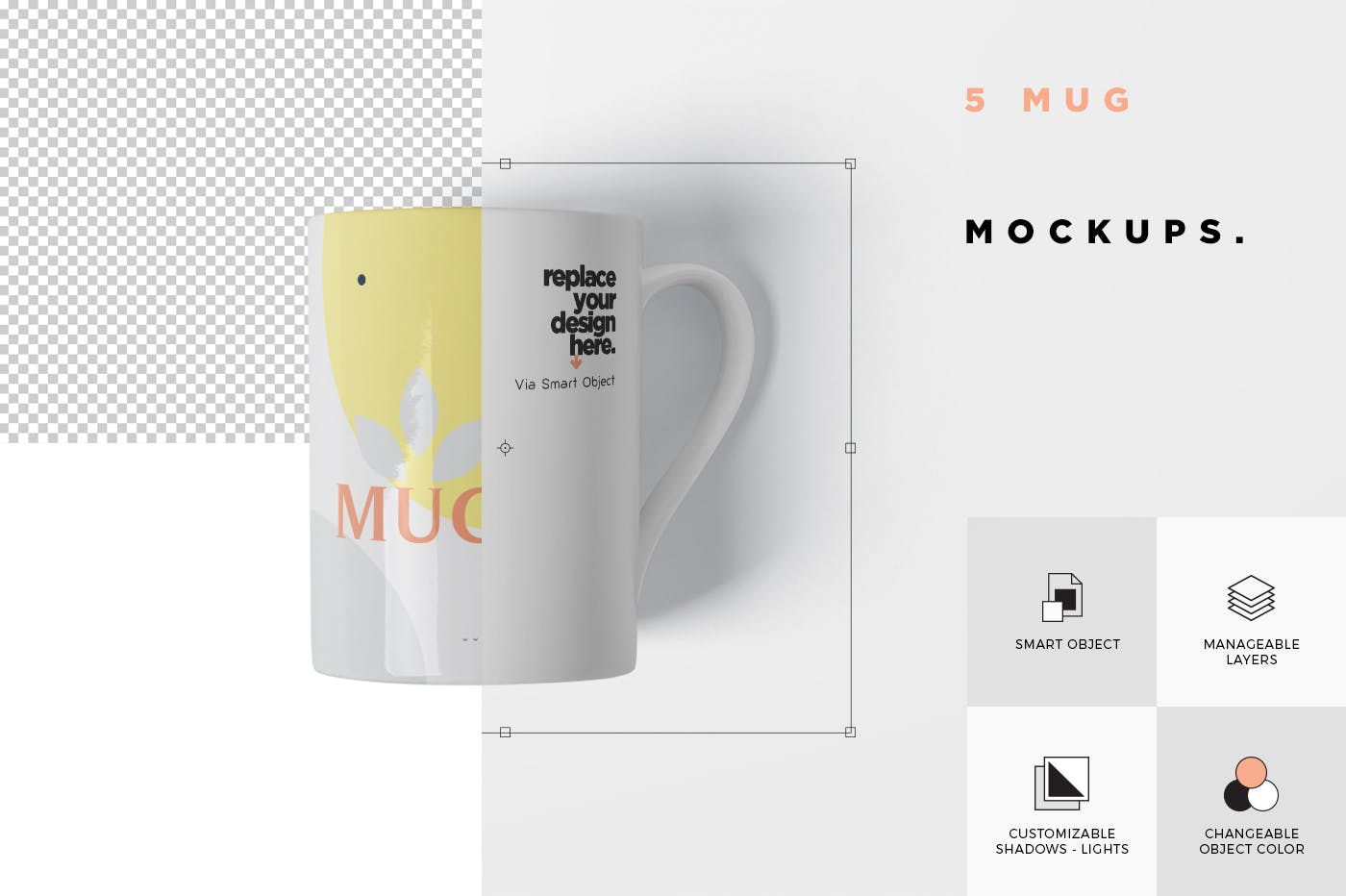 马克杯图案设计多视觉预览样机模板 5 Mug Mockups插图(6)