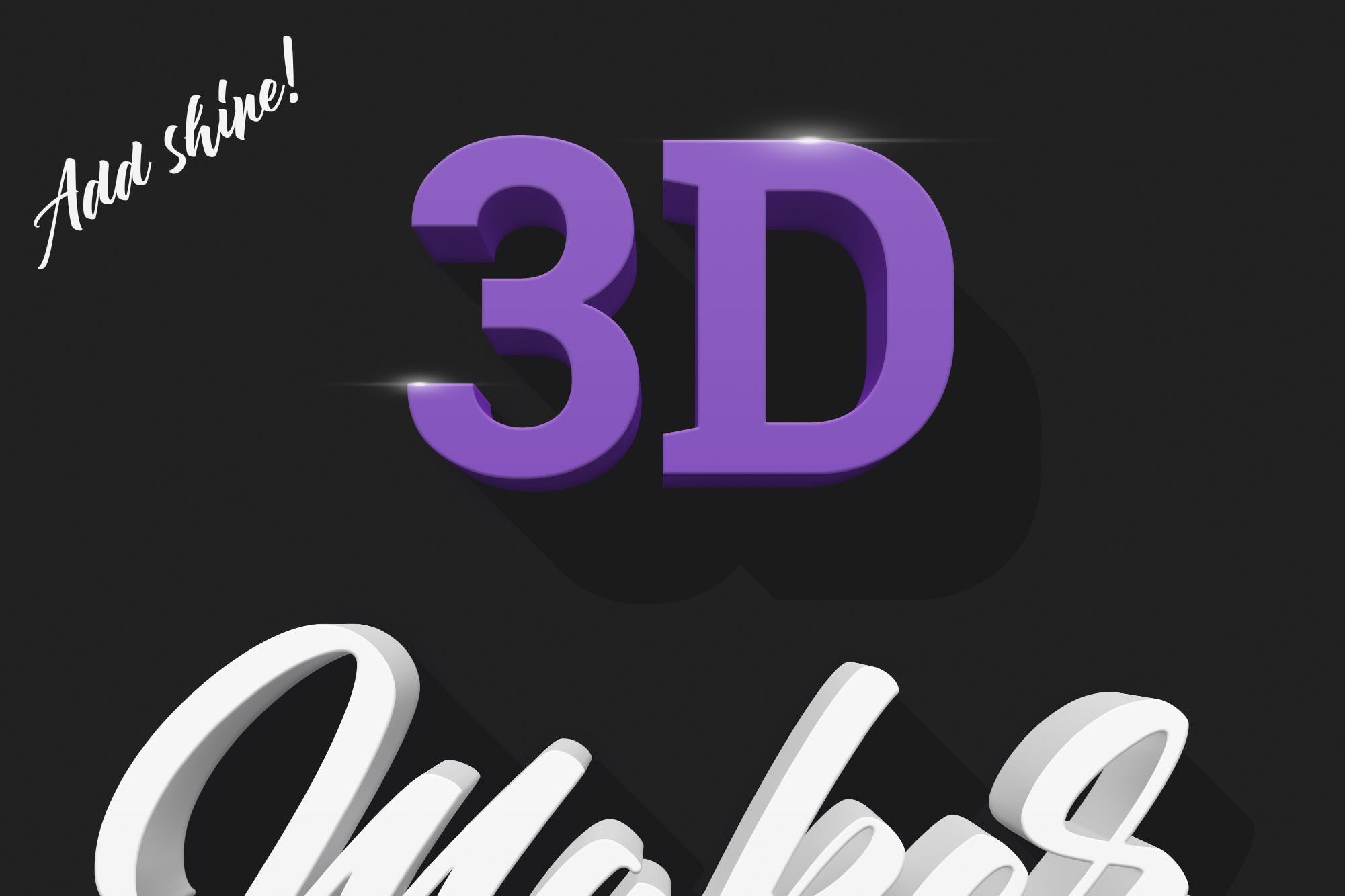 精美3D立体字体特效智能样式PSD分层模板插图2