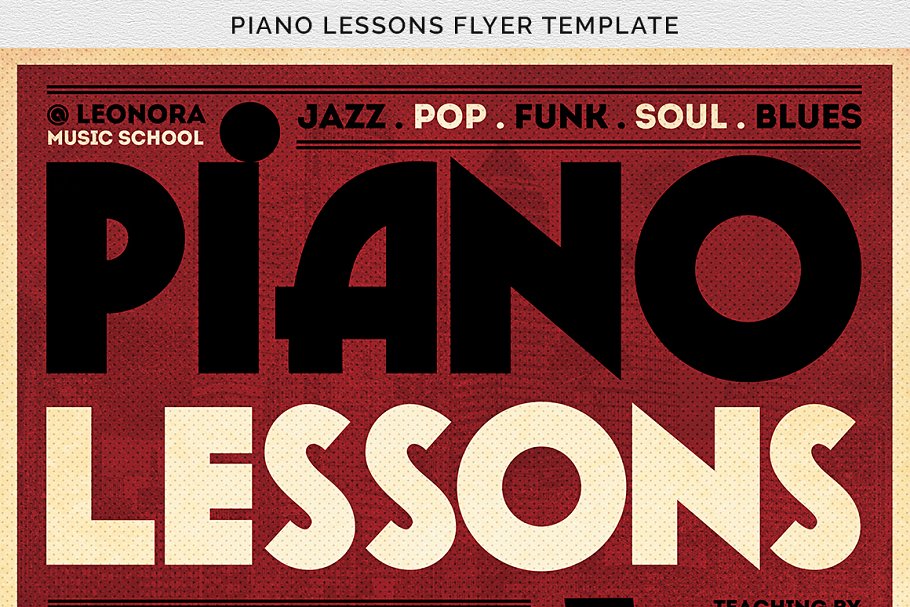 钢琴音乐课程推广传单PSD模板 Piano Lessons Flyer PSD插图(11)