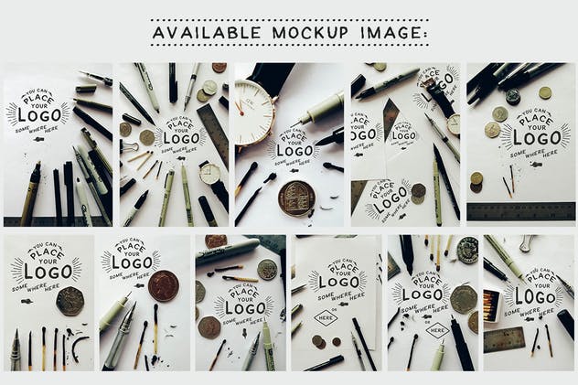复古手写字徽标样机模板 Hand Lettering Logo Mockups插图(5)