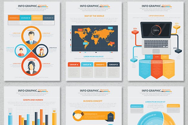 17页商业数据信息图表设计素材 Business Infographics 17 Pages Design插图6