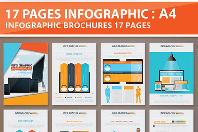 数码电子产品信息图表元素设计素材 Device 17 Pages Info Graphic Elements Design插图3