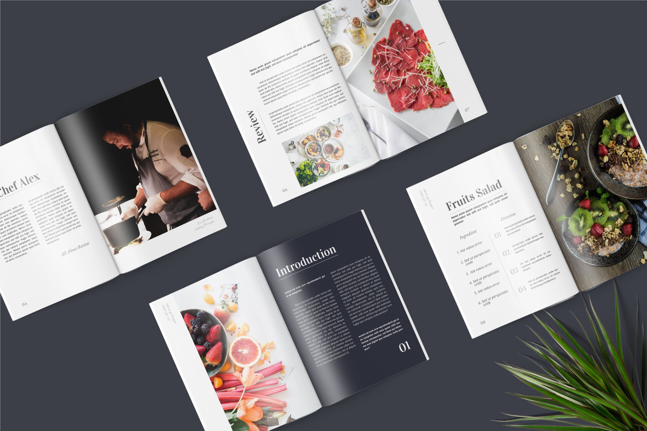 高端美食杂志排版设计模板 Food Magazine Template插图(1)