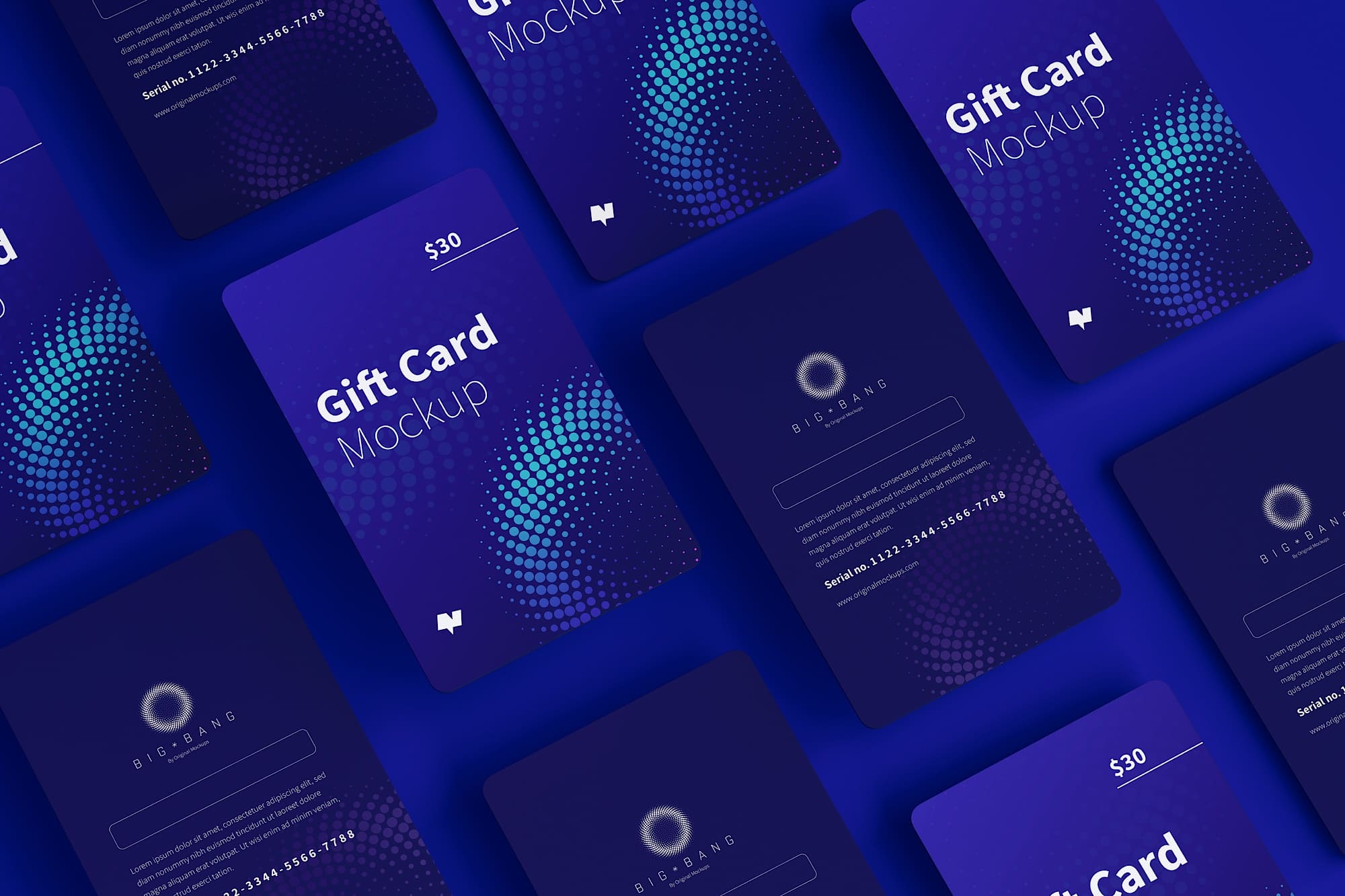 礼品积分卡卡片设计效果图等距样机模板09 Gift Card Mockup 09插图(4)