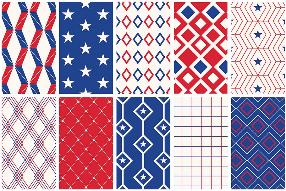 独立日节日主题纹理图案素材 Independence Day Patterns插图(6)