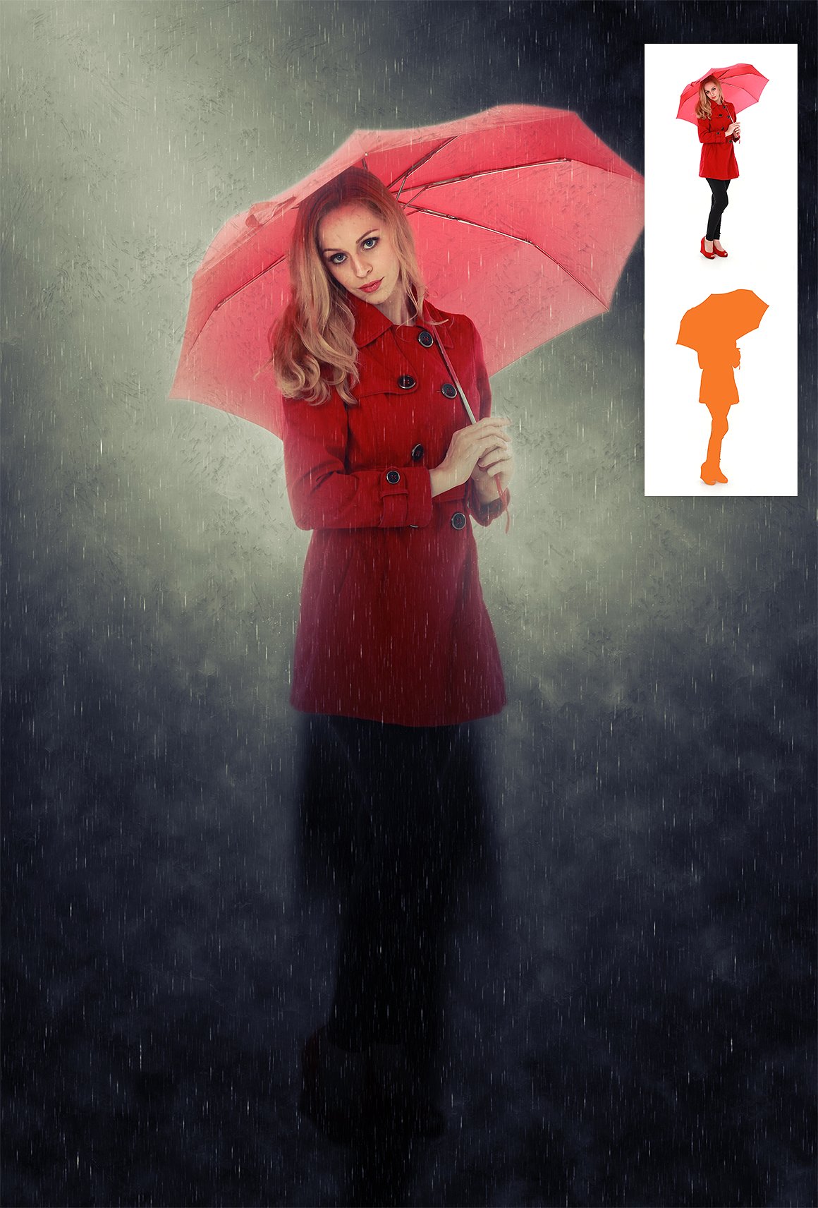 逼真的下雨特效PS动作 Rain Photoshop Action插图4