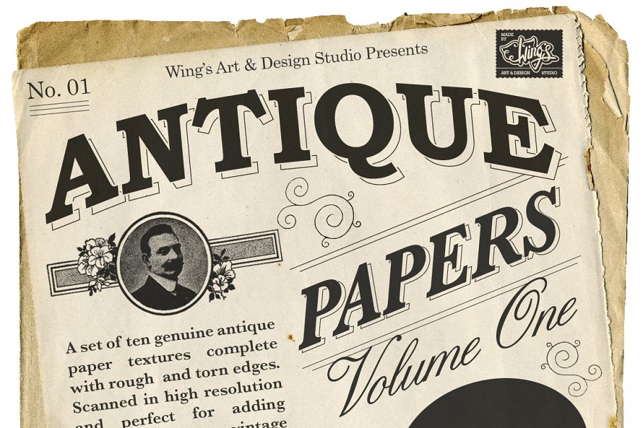 复古怀旧旧报纸背景纹理 Antique Paper Textures插图