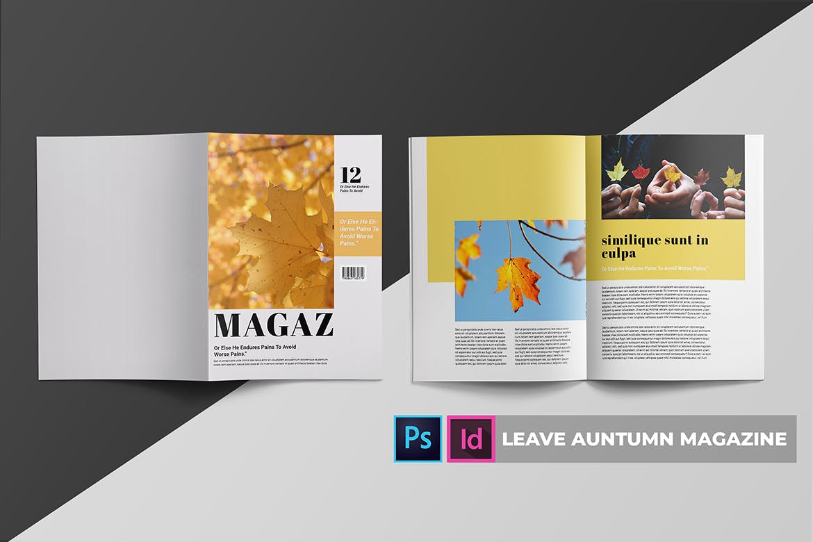 高端简约多行业适用杂志设计模板 Leave Auntumn | Magazine Template插图(2)