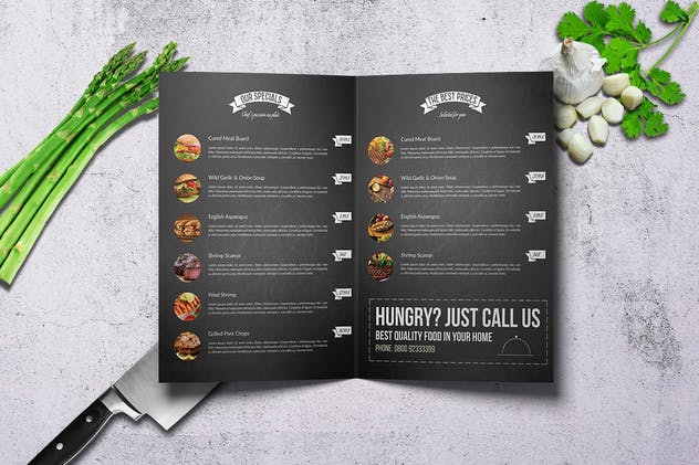 西式快餐菜单点餐牌PSD模板 Chef Restaurant Menu Bunle A4 & US Letter插图(3)