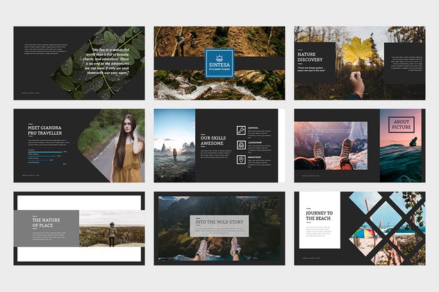 一流视觉设计旅行户外主题幻灯片设计模板 Sintesa : Powerpoint Presentation插图(5)