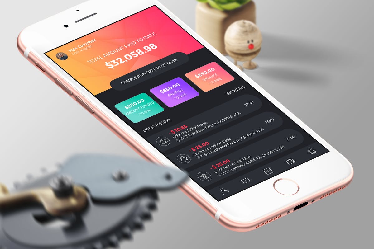 金融股票类APP应用界面模板 Finance 6 Mobile Ui – H插图